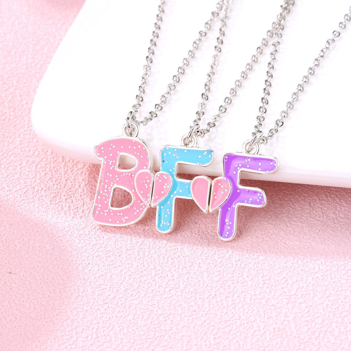 Wholesale BFF necklace simple letter clavicle chain love ing good friend set