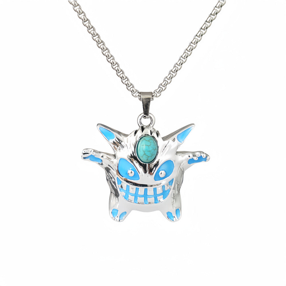 Wholesale  Alloy Electroplating Demon Monster Luminous Halloween Necklace