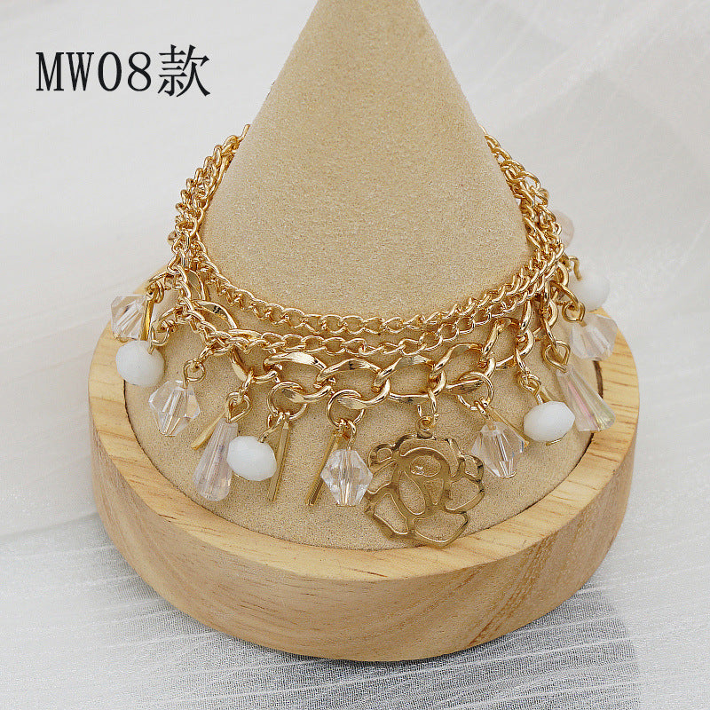 Wholesale Bohemian Flowers and Leaves Resin Bracelet