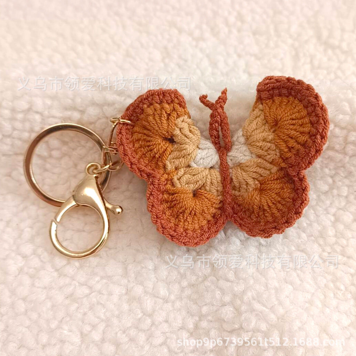 Wholesale Creative  Four-line Crocheted Butterfly  Accessory PendantKeychain