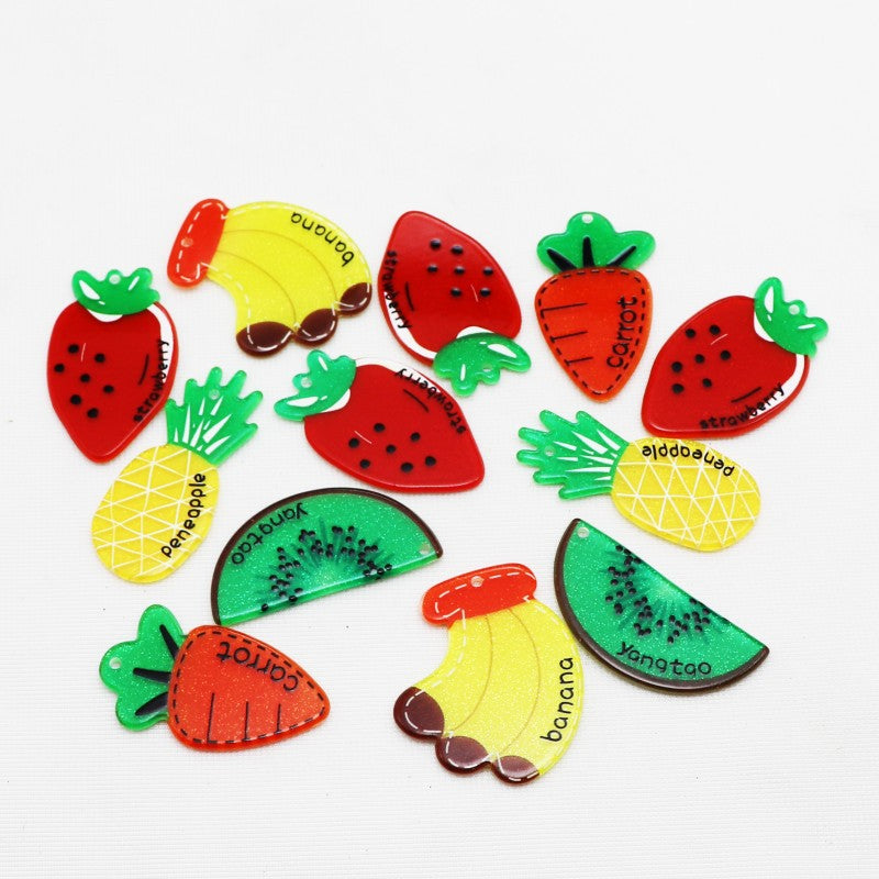 Wholesale 10pcs Acrylic Fruit Series Diy Accessories