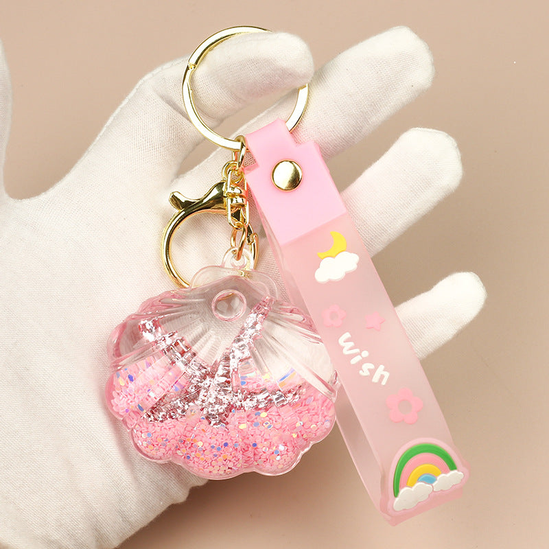 Wholesale Creative Oil-infused Ocean Shell Keychain