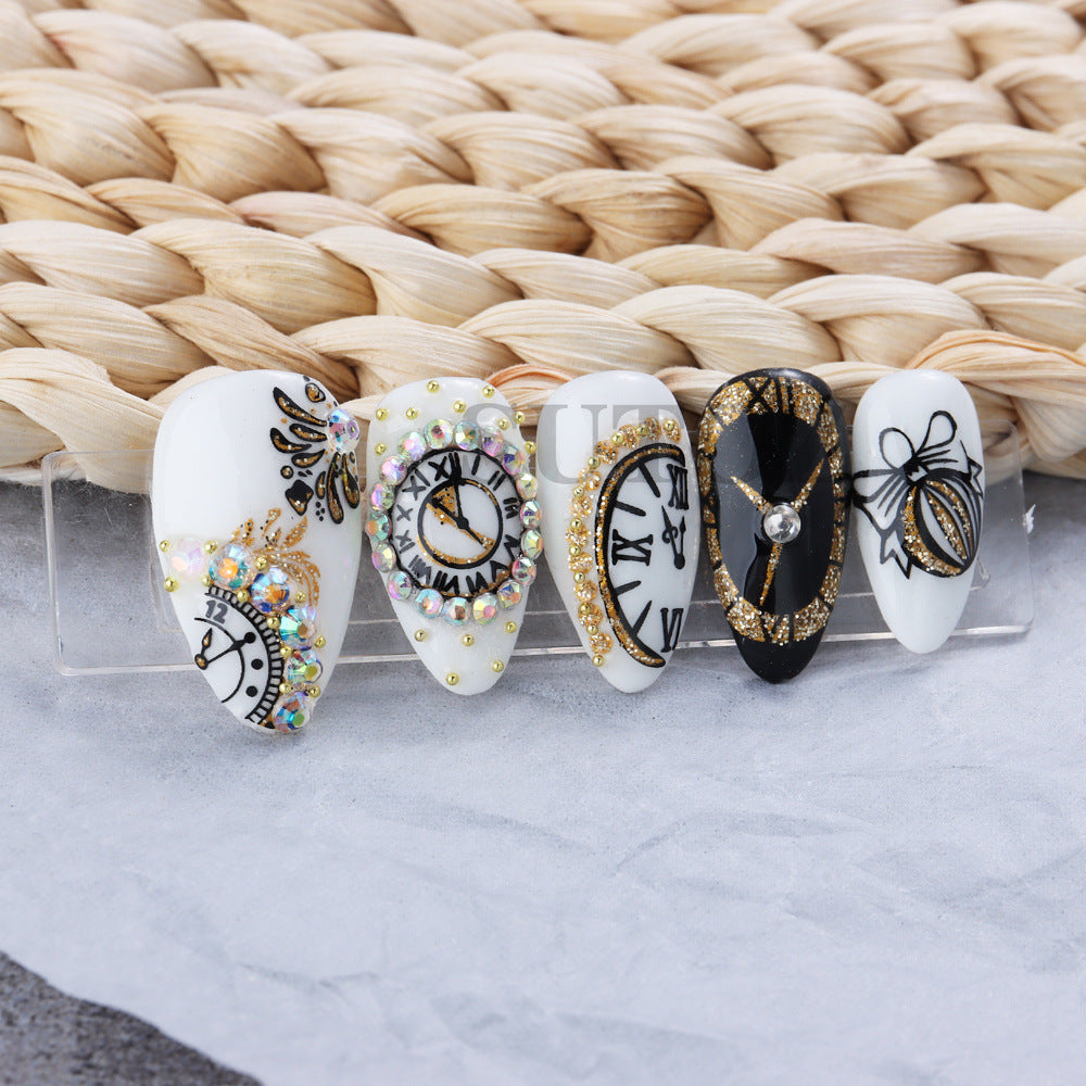 Wholesale 3pcs Nail Art Stickers New Year' s Countdown Glitter Adhesive Decals