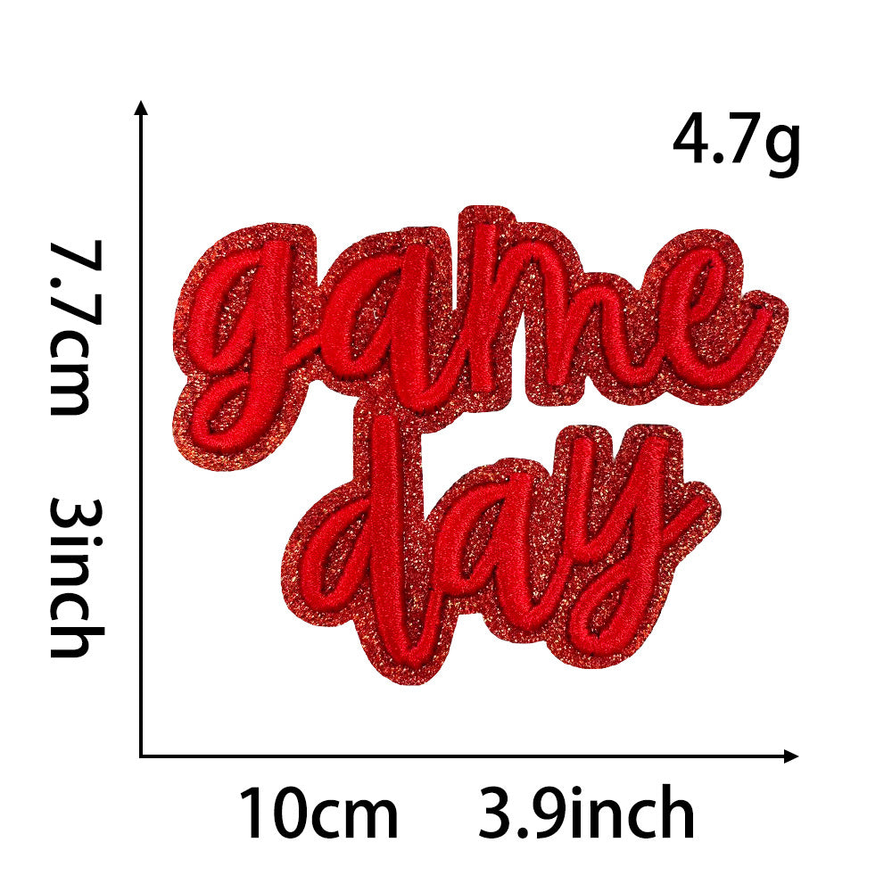 Wholesale Blue Game Day 3D Embroidered Iron On Patch For Clothing Trendy Party Gift Boutique Resale