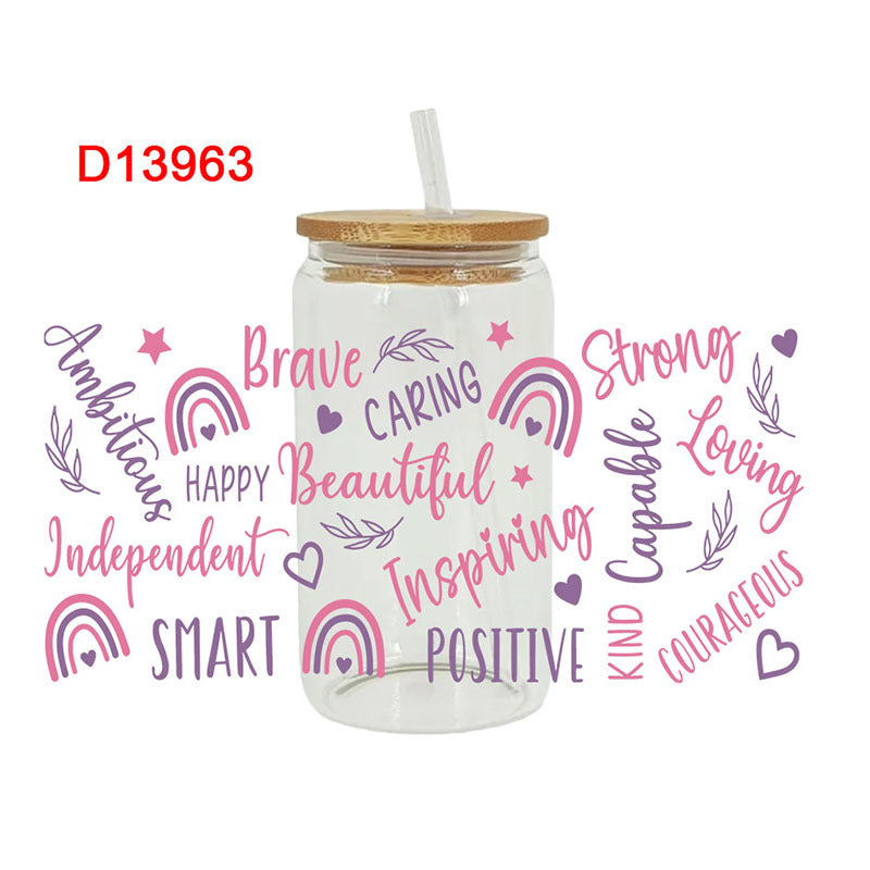 Wholesale UV Transfer Paste Glass Crystal Label Crystal Paste 16OZ UV DTF WRAPS 23cmX11cm