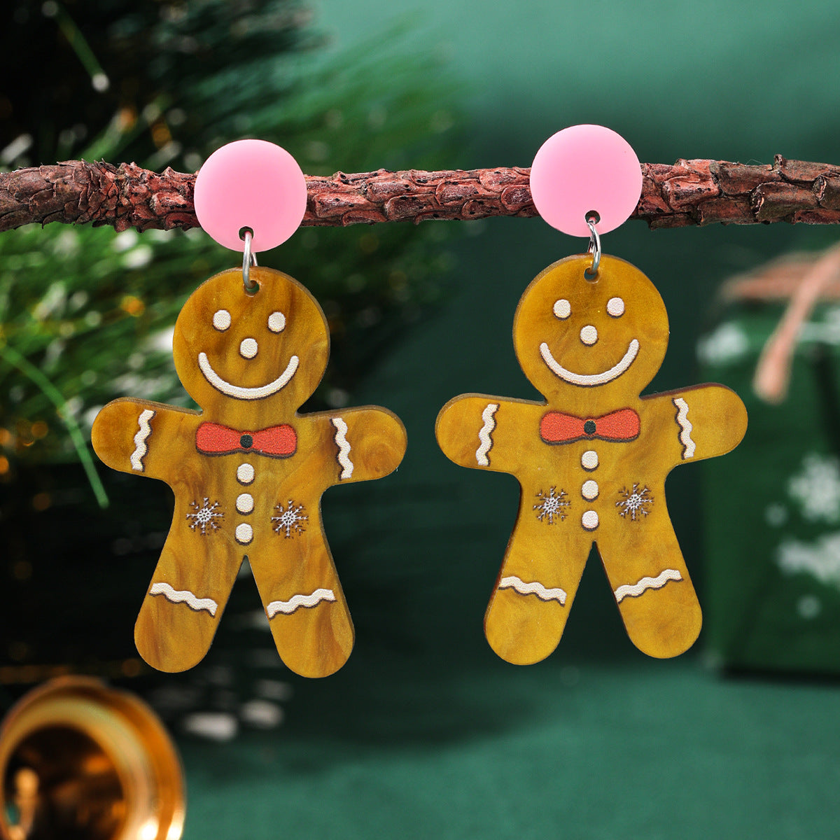 Wholesale Christmas tree earrings love acrylic Christmas ladies earrings