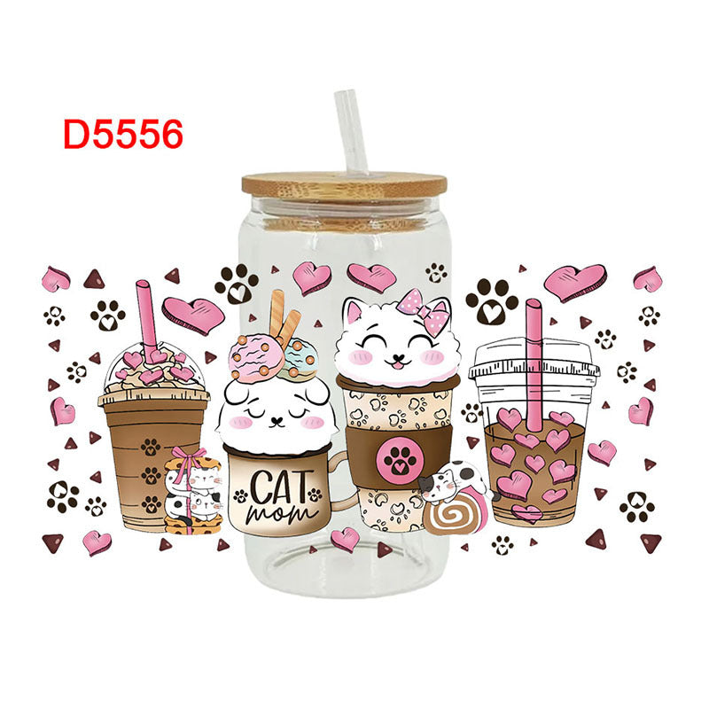 Wholesale cute animals 16oz Cup UV DTF Wraps