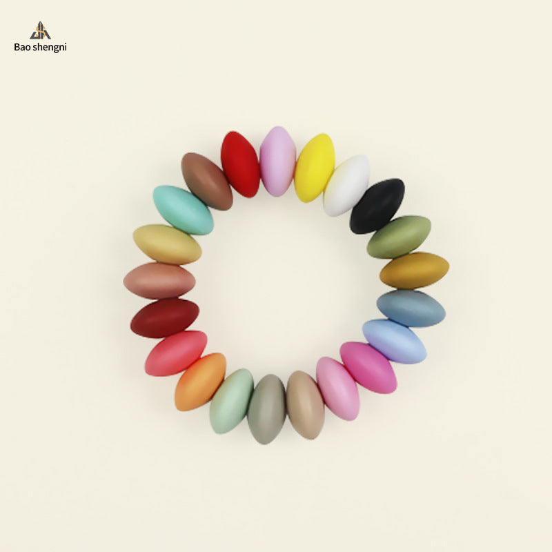 Wholesale  100pcs/pack Silicone single color 12mm abacus beads flat beads