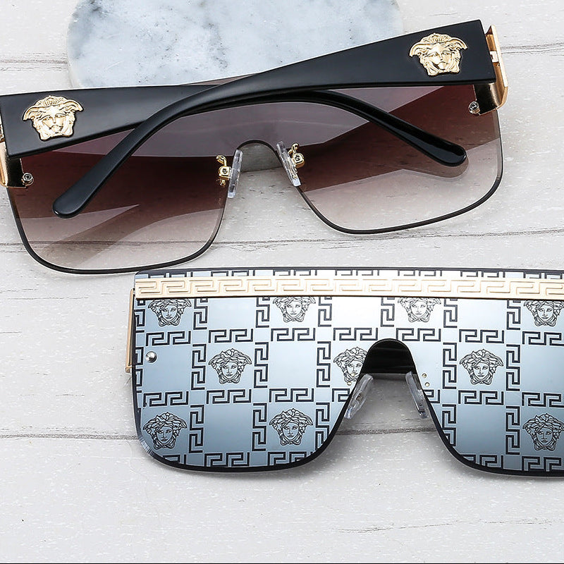 Wholesale Personalized One-Piece Eyebrow-Cut Sunglasses Men' s and Women' s Modern Sunglasses