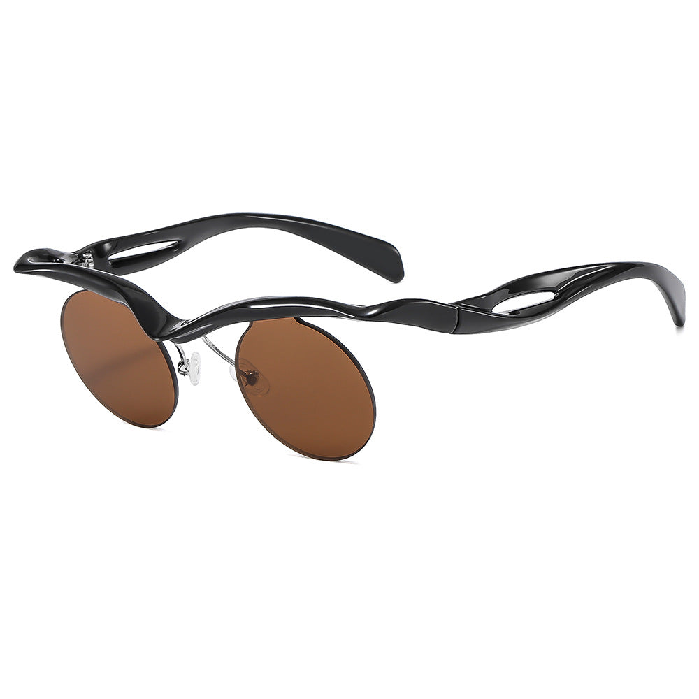 Wholesale Shaped half-frame round frame sunglasses