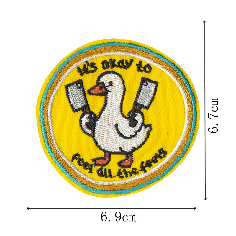 Wholesale Chic Embroidered Animal Patches 50 Pack Cute Duck Cat Fox Sew On Badges For ets Bags DIY Craft Accessory
