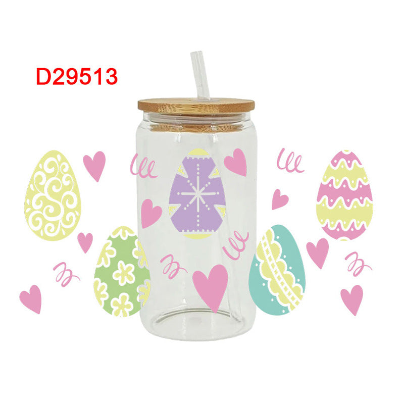 Wholesale Cute Cartoon Egg Easter 16oz Cup UV DTF Wraps