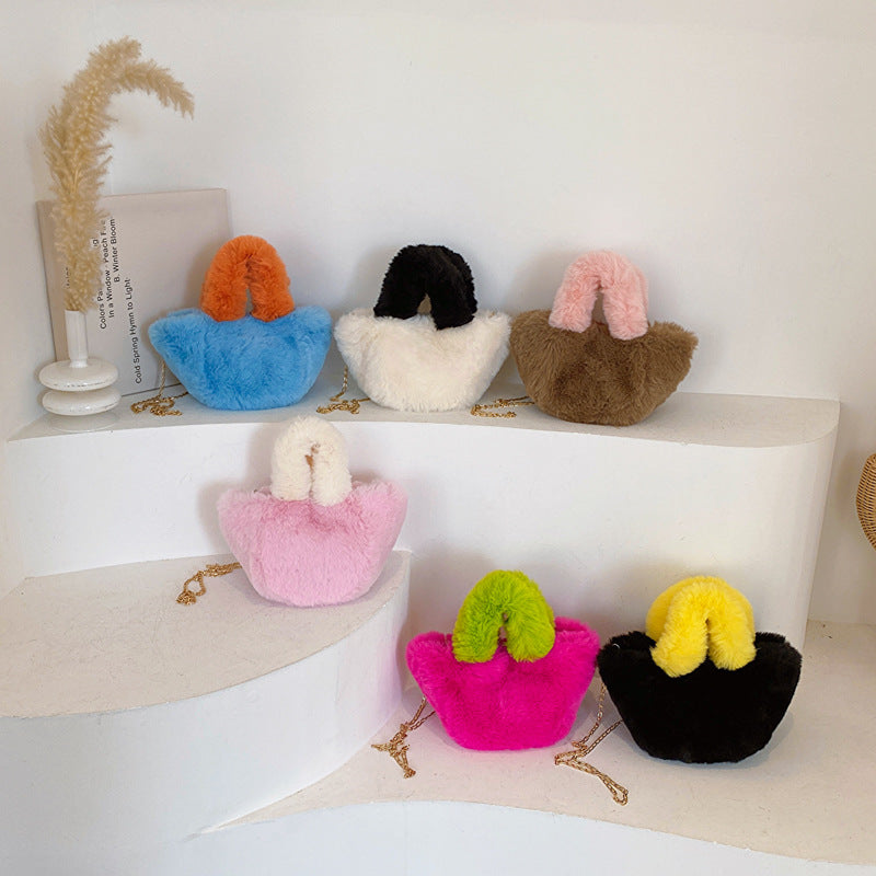 Wholesale Plush Chain Hand-held Single Shoulder Crossbody Bags