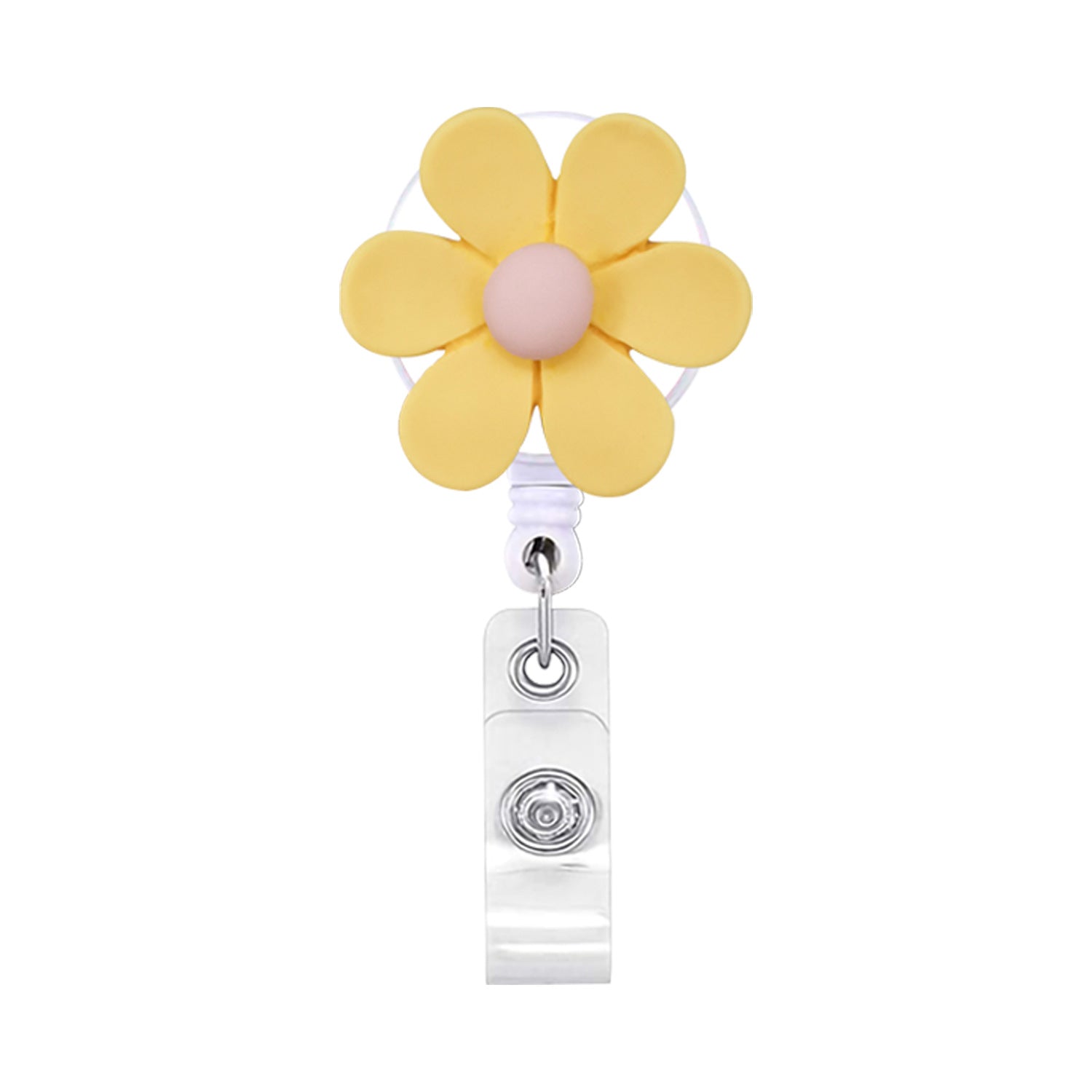 Wholesale Badge Reels Resin Flower Retractable Keychain