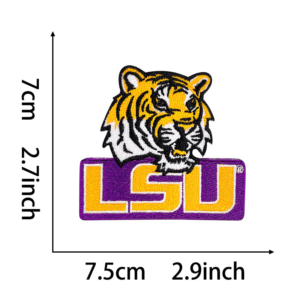 Wholesale Stylish LSU Tigers Embroidered Football Patch College Game Day et Iron On Applique DIY Craft Supply OLY Exclusive