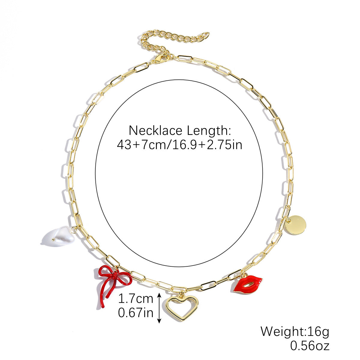 Wholesale Red Rose Zinc Alloy Bracelet and Necklace Valentine' s Day Jewelry Set