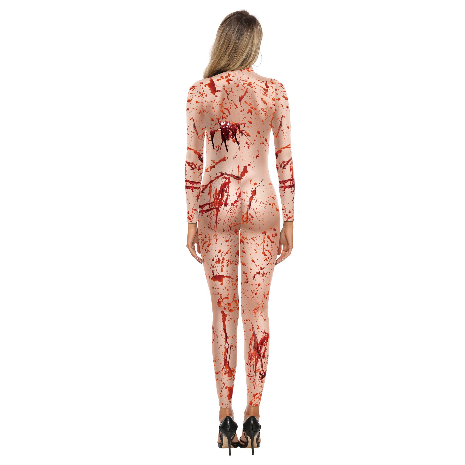 Wholesale Halloween Jumpsuit Blood Stain Digital Print Jumpsuit Tights