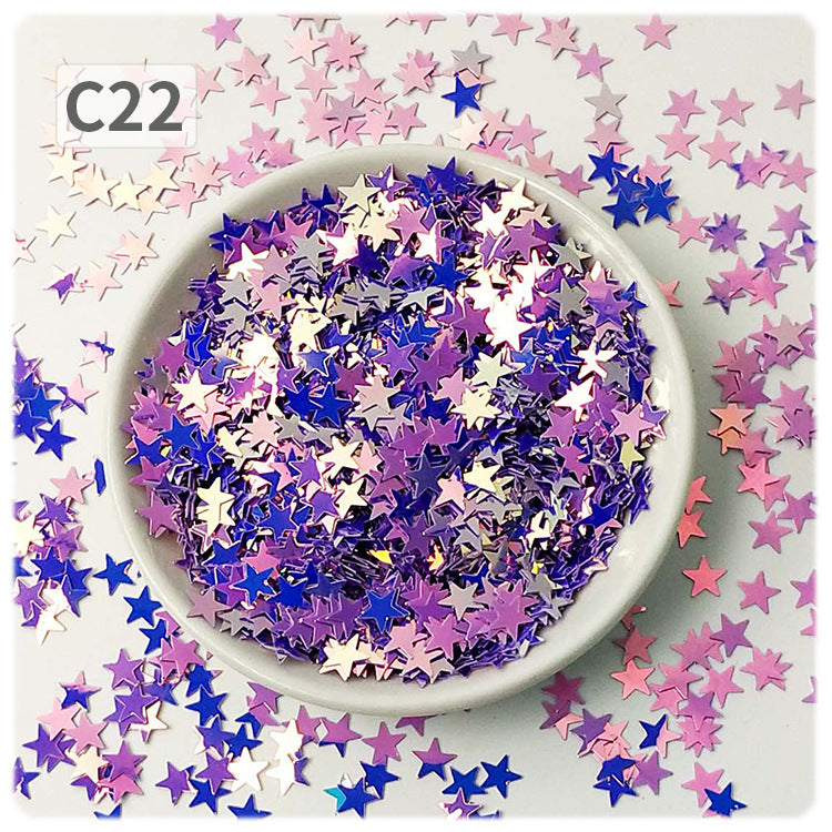 Wholesale DIY oil painting sequins starry sky scattering five-pointed star gold light flat non-porous sheet