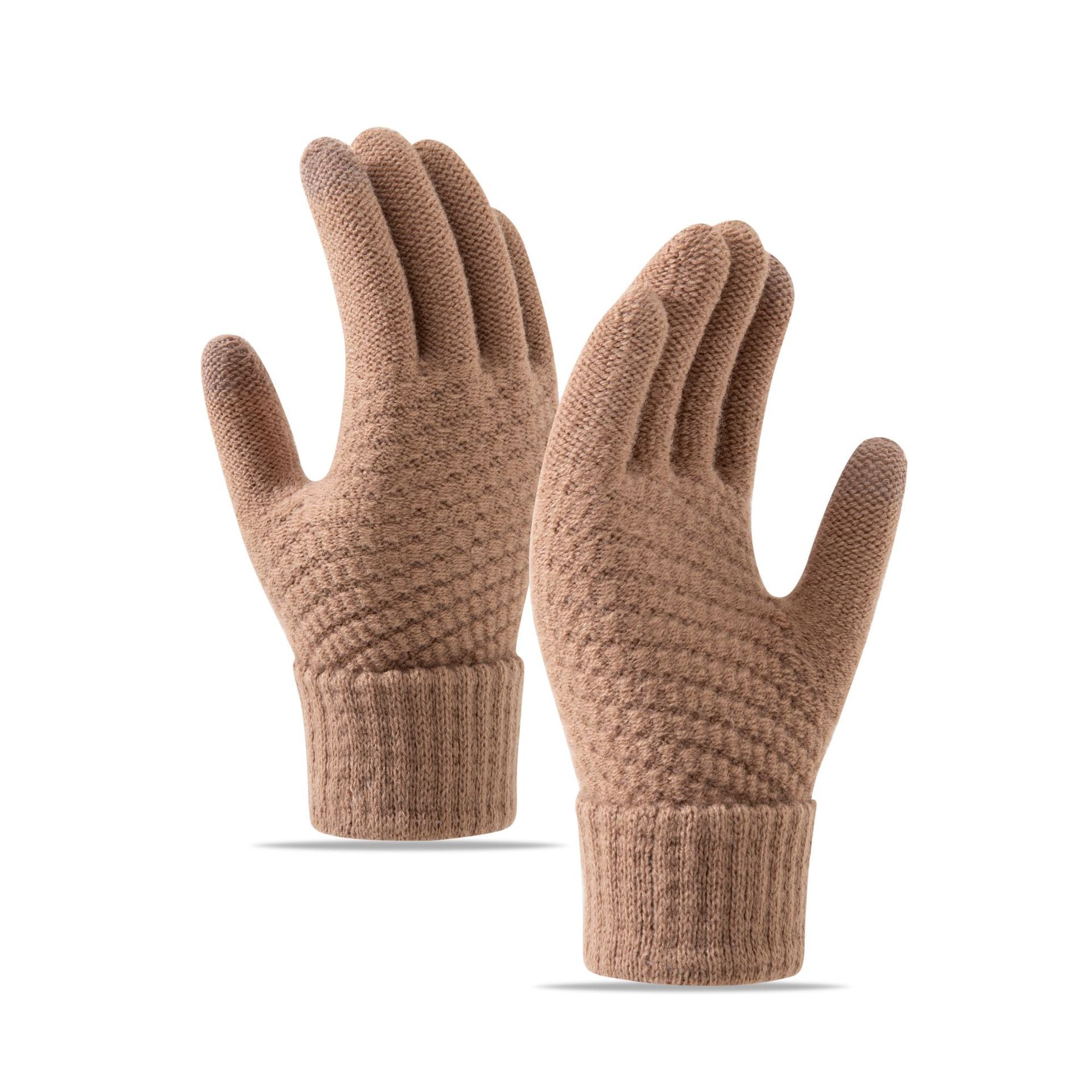 Wholesale Winter Velvet Thickened Cute Cycling Touch Screen Warm Wool Knitted Gloves