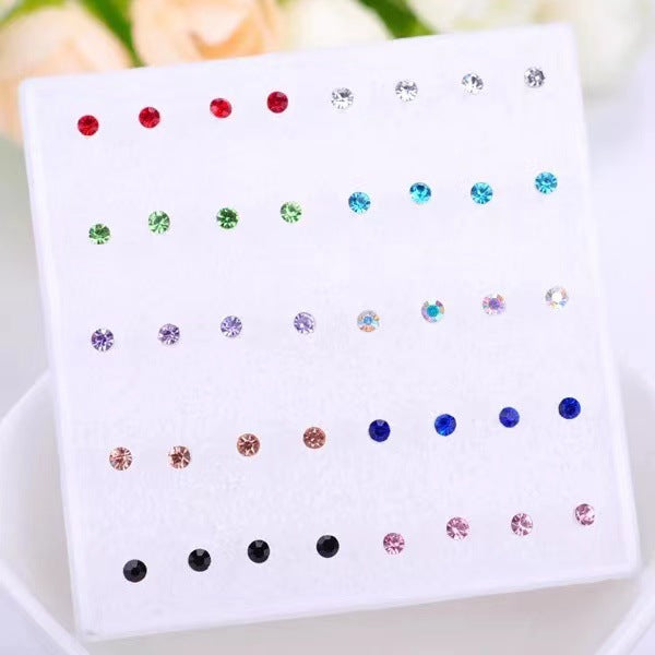 Wholesale Rhinestone Plastic Earrings Set