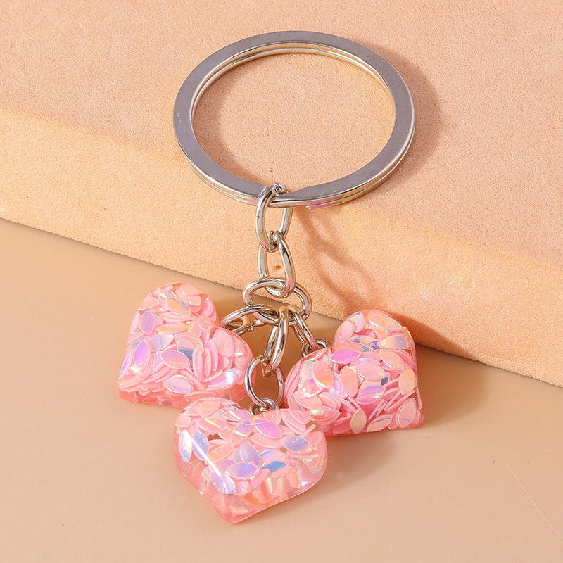 Wholesale Color Love Sequin Keychains