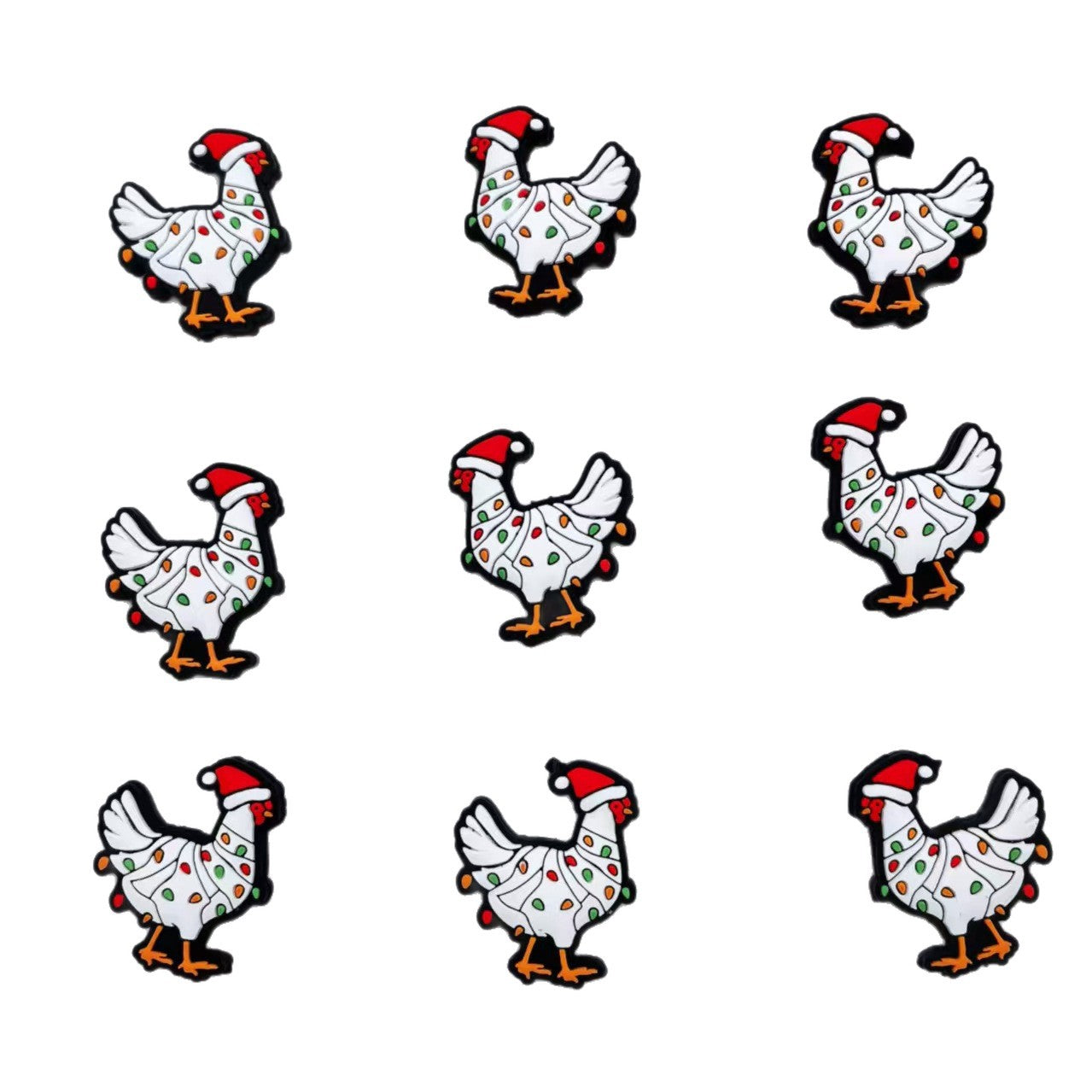 Wholesale 100pcs/pack 2D Christmas  Cartoon Focus Beads  DIY Silicone Beads