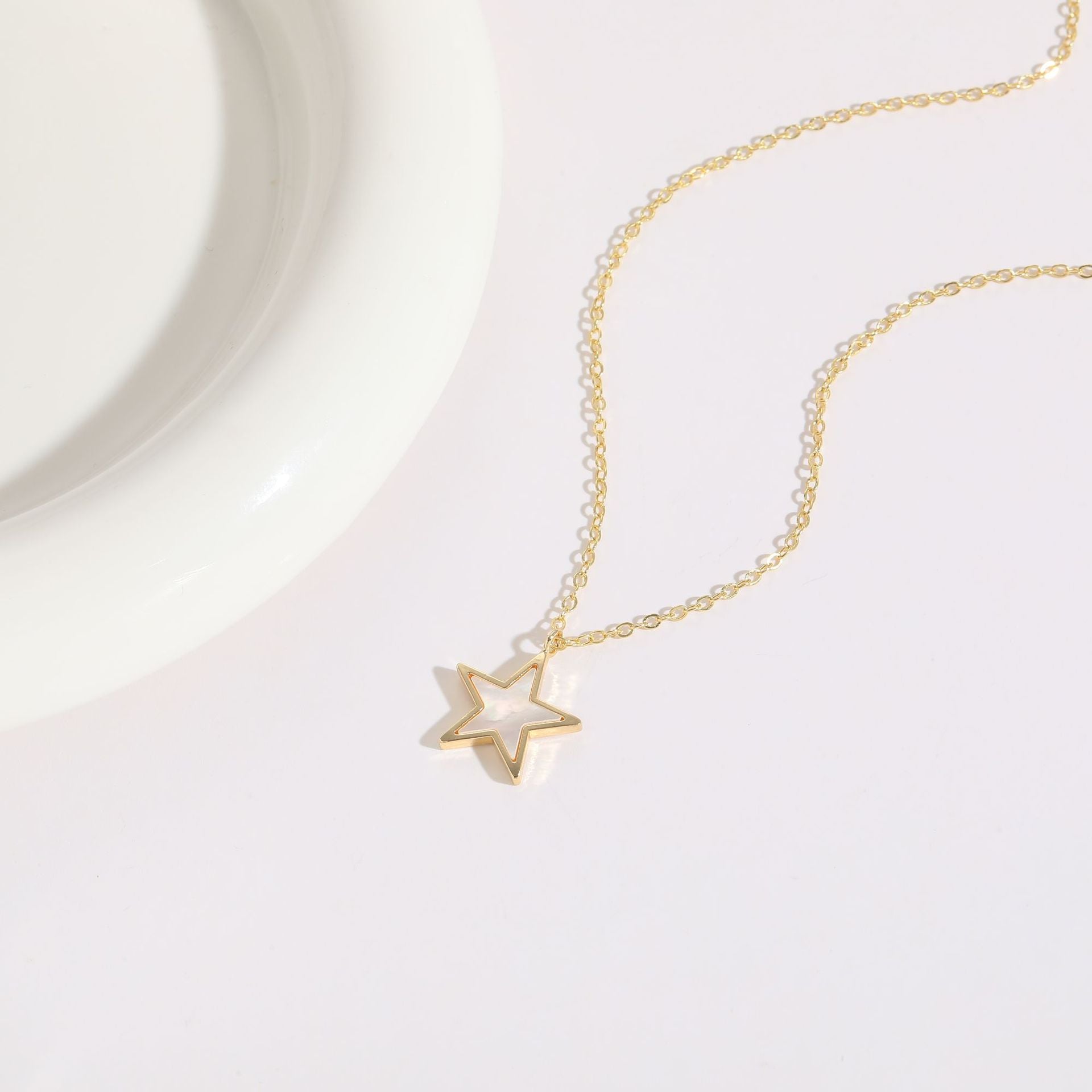 Wholesale Star Butterfly Shell Pearl Copper Necklace