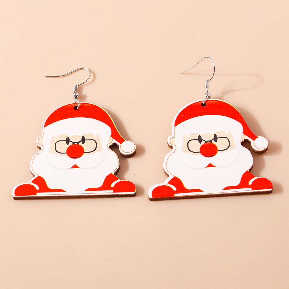 Wholesale Christmas Earrings Cartoon Creative Cute Santa Claus Snowman Plastic Earrings