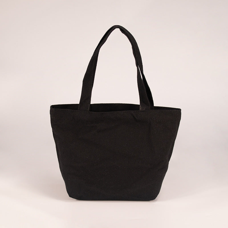 Wholesale 12 color cotton in stock canvas bag cute portable small cloth bag logo hand gift cotton bag