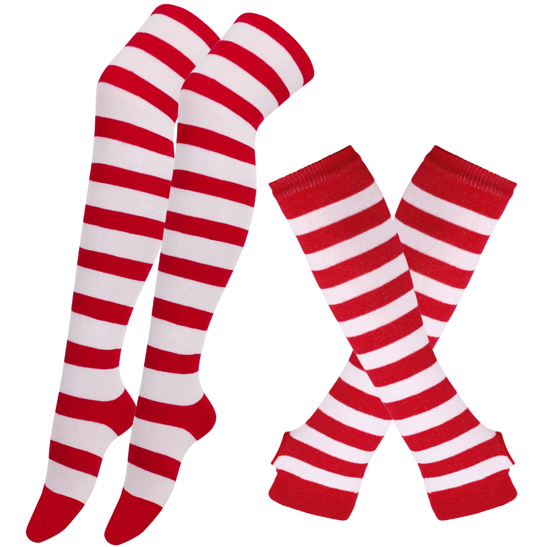 Wholesale Halloween Christmas Funny Striped Gloves Long Socks Set