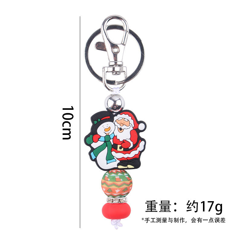 Wholesale Christmas Series Silicone Beaded Keychain