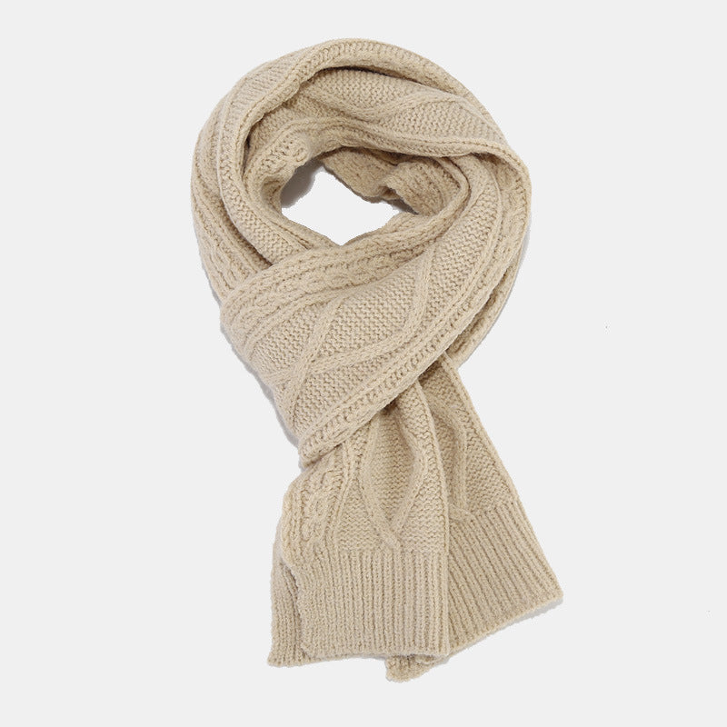 Wholesale Acrylic Fried Dough Twists Knitting Cold Proof Warm Hat Scarf Glove Suit