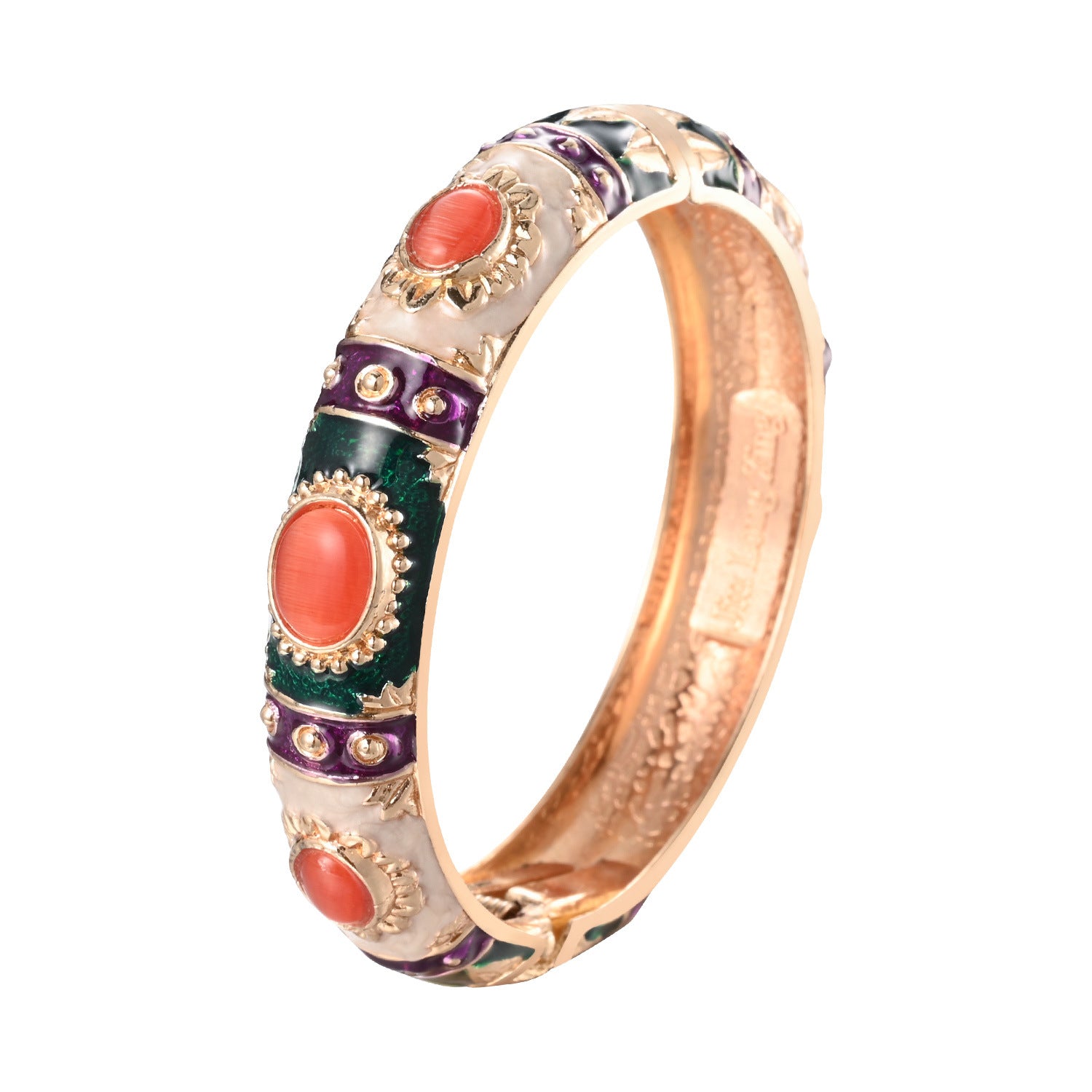 Brazalete de aleación de ópalos de apertura de cloisonne al por mayor