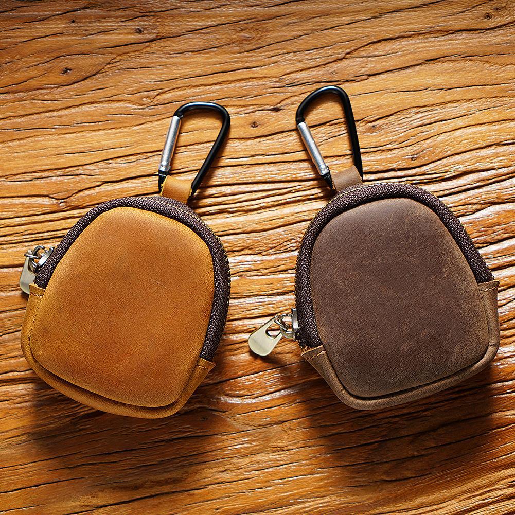 Wholesale Cowhide Zipper Shell Bag Leather Keychain