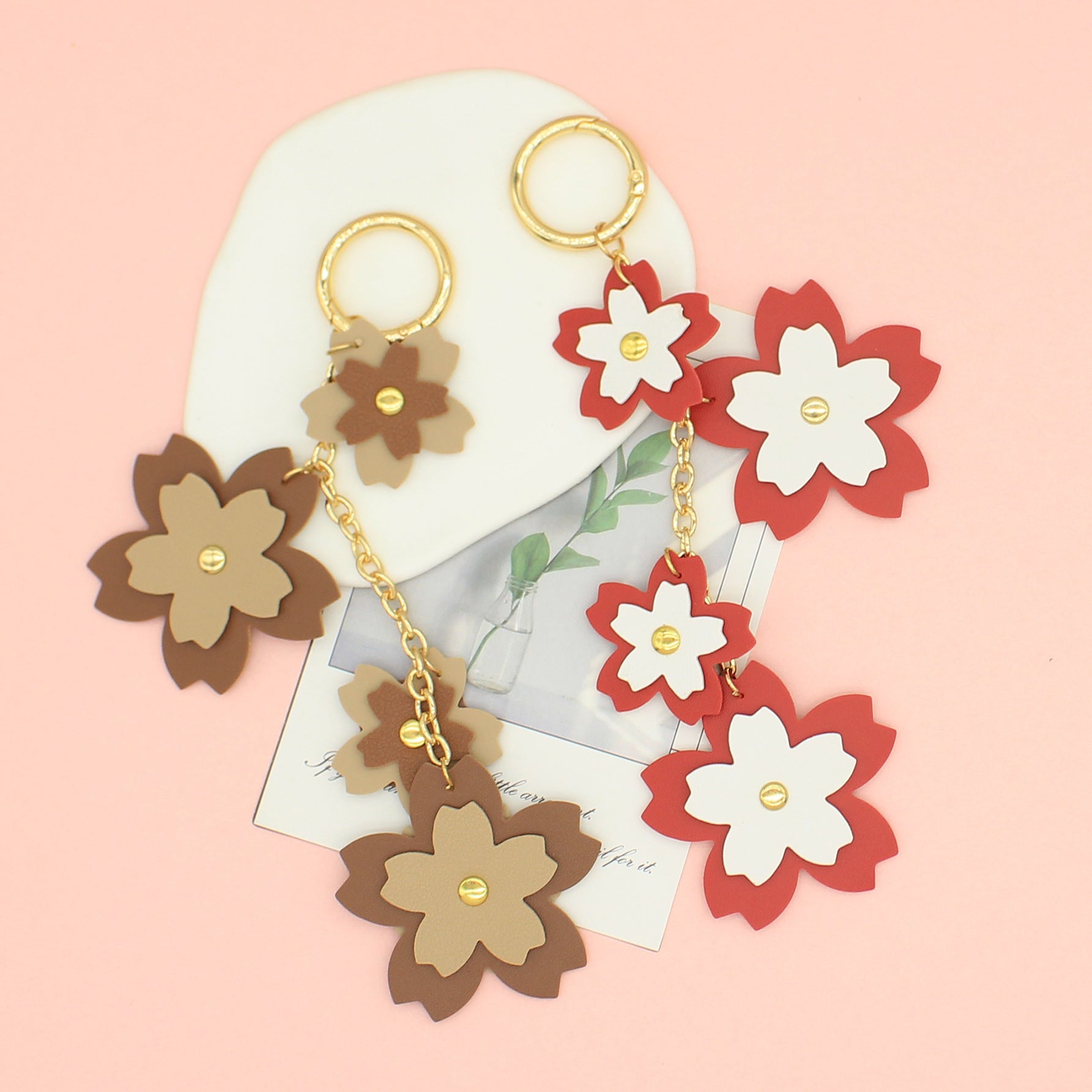 Wholesale PU Flower Keychain Bag Charm Phone Strap Cute Petal Design Trendy Sweet Everyday Accessory