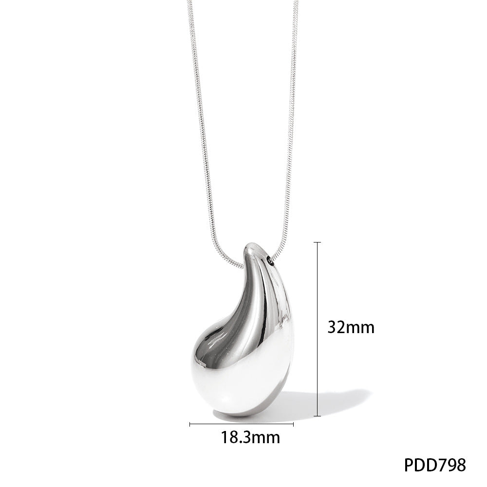 Wholesale Water Drop Titanium Steel Necklaces