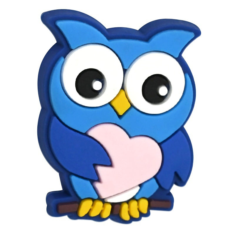 Wholesale 100pcs Owl Series Creative Bead Jewelry Soft Rubber Beads