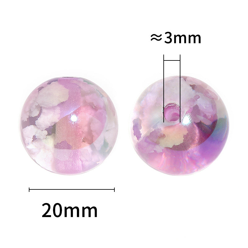 Wholesale 25pcs 20mm High Transparency Color Cloud Sky Resin DIY Car Hanging Mobile Phone Chain Beads
