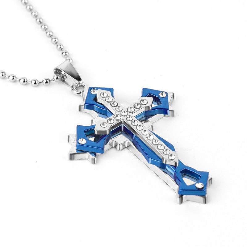 Wholesale Men's Metal Pendant Cross Necklace