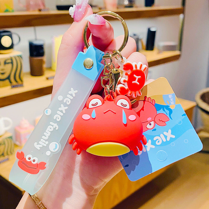 Wholesale Silicone Crab Family Keychain