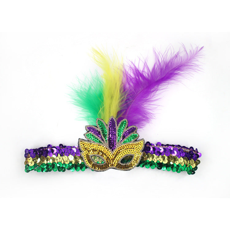 Wholesale Carnival Sequin Headbands and Feathers Headbands