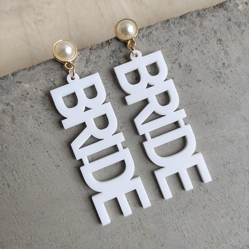 Wholesale 2pairs/pack Acrylic Shiny Alphabet Earrings