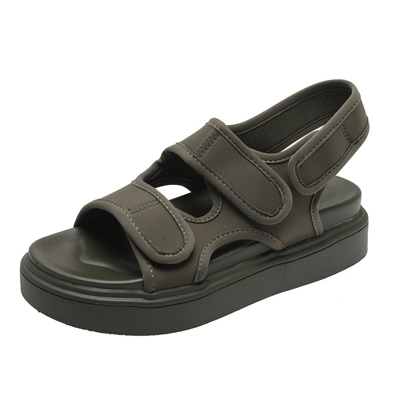 Wholesale Cloth Velcro Platform Sandals
