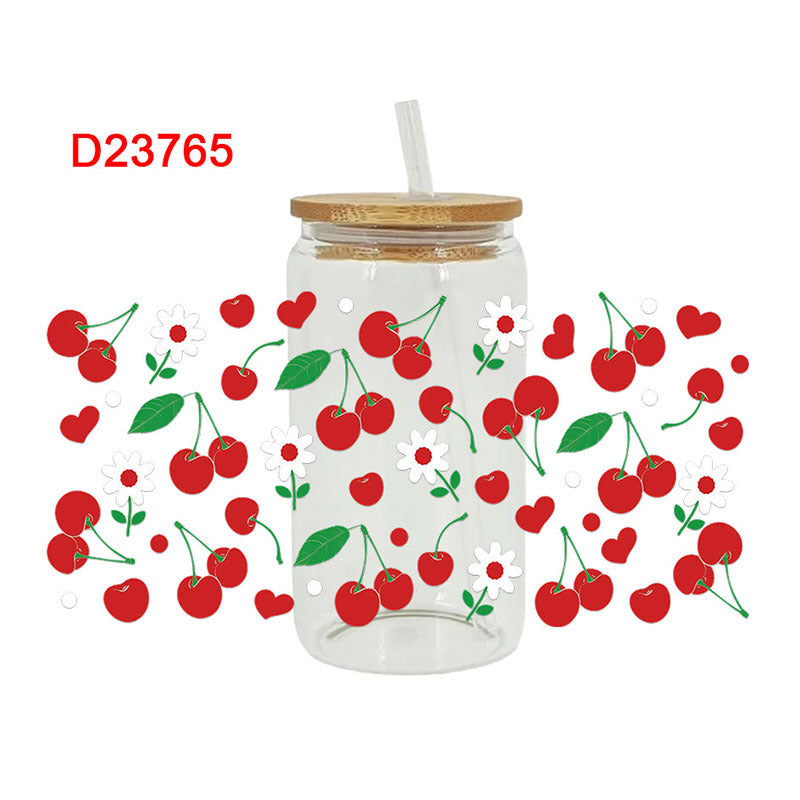 Wholesale Colorful and diverse fruits 16oz Cup UV DTF Wraps