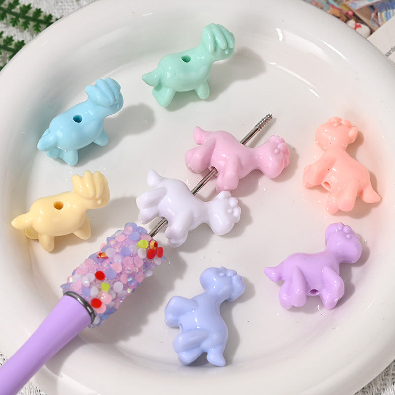 Wholesale 10pcs/pack  Macaron colored foal animal beads Acrylic Beads