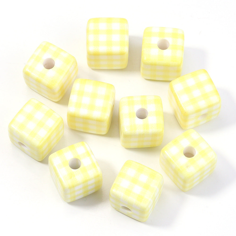 Wholesale 10pcs Printed Square Starry Sky Acrylic Beads