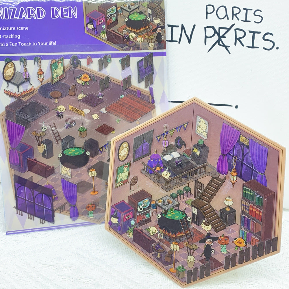 Wholesale Magic Research Institute Landscape Stickers 3D Microscopic World Stickers