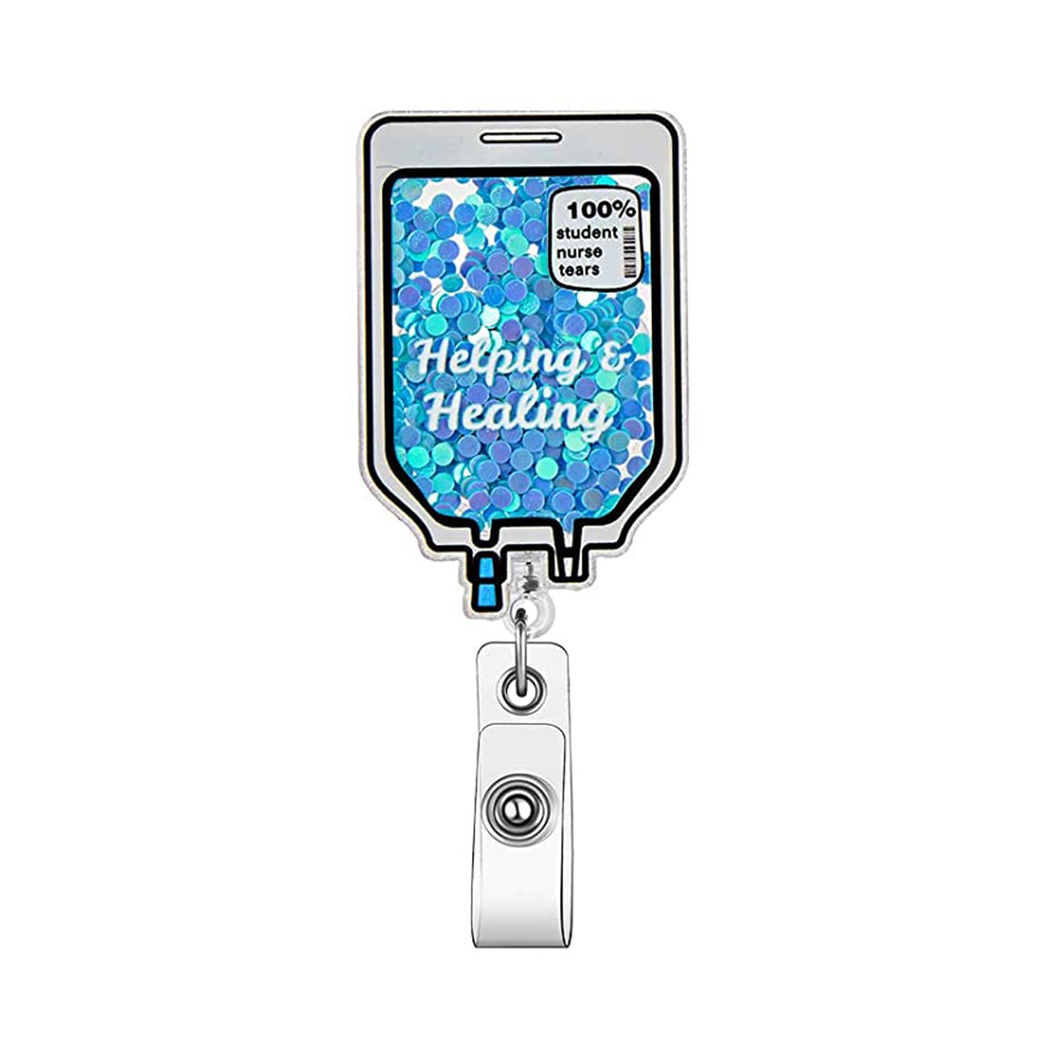 Wholesale Badge Reels Acrylic Quicksand Doctor Nurse Retractable Keychain