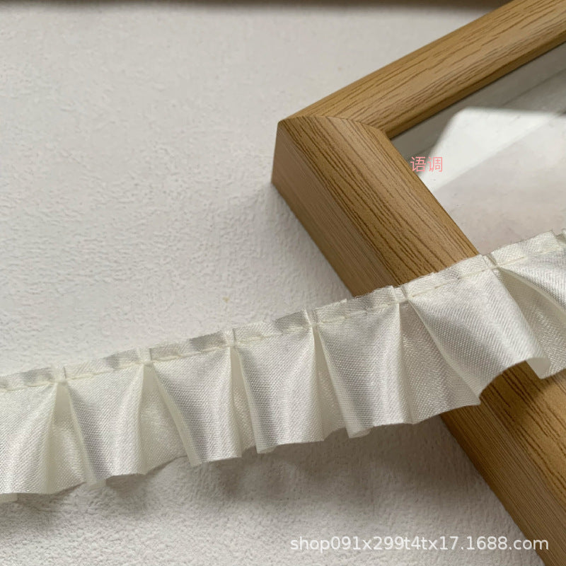 Wholesale 10pcs 2.5cm Satin Pleated Color Lace Baby Clothes Clothing Accessories Handmade Diy Cheering Fan Cartoon Material