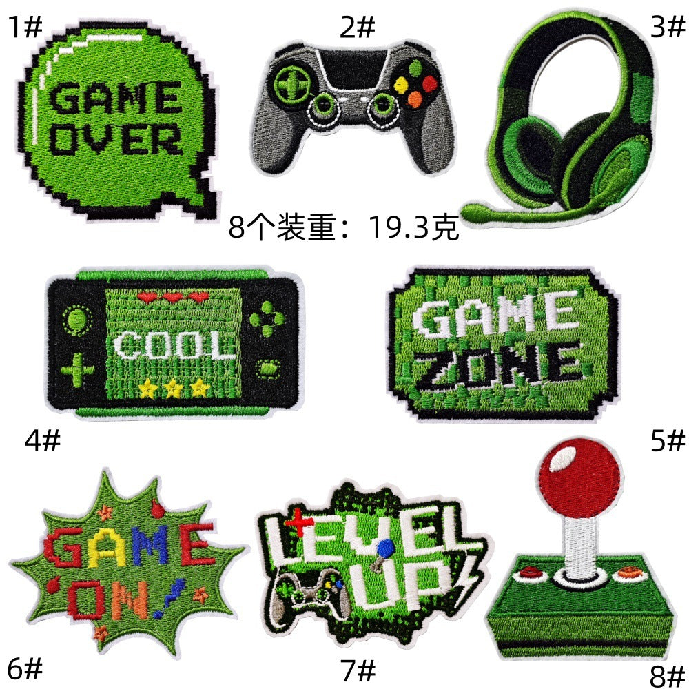 Wholesale Green cartoon game console embroidery DIY Patches